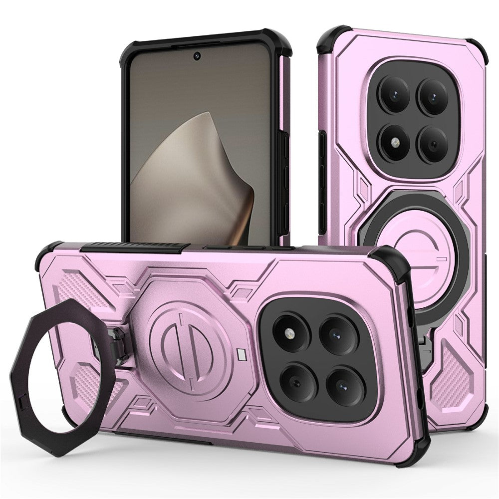 Xiaomi Redmi Note 15 Pro 4G (Global) Magnetiskt Skal Roterande Metallstöd Stötsäkert PC + TPU mobil Baksida