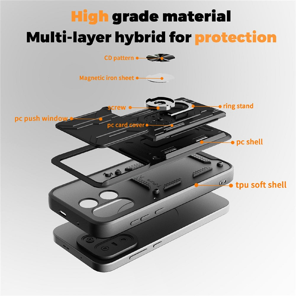 OnePlus 15 5G-skal PC + TPU-stativ bakstycke med kamerareglage