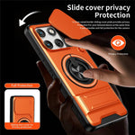For Motorola Edge 70 5G Magnetic Case Ring Holder Foldable Kickstand TPU PC Phone Cover with Camera Lens Slider