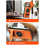For Motorola Edge 70 5G Magnetic Case Ring Holder Foldable Kickstand TPU PC Phone Cover with Camera Lens Slider
