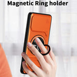 For Motorola Edge 70 5G Magnetic Case Ring Holder Foldable Kickstand TPU PC Phone Cover with Camera Lens Slider