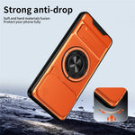 For Motorola Edge 70 5G Magnetic Case Ring Holder Foldable Kickstand TPU PC Phone Cover with Camera Lens Slider