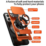 For Motorola Edge 70 5G Magnetic Case Ring Holder Foldable Kickstand TPU PC Phone Cover with Camera Lens Slider