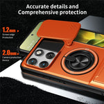 For Motorola Edge 70 5G Magnetic Case Ring Holder Foldable Kickstand TPU PC Phone Cover with Camera Lens Slider