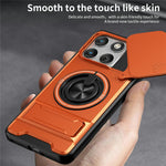 For Motorola Edge 70 5G Magnetic Case Ring Holder Foldable Kickstand TPU PC Phone Cover with Camera Lens Slider