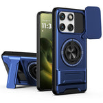For Motorola Edge 70 5G Magnetic Case Ring Holder Foldable Kickstand TPU PC Phone Cover with Camera Lens Slider