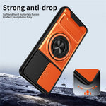 For OnePlus 15R 5G Magnetic Case Ring Holder Foldable Kickstand TPU PC Phone Cover with Camera Lens Slider