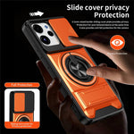 For Oppo Reno15 F 5G Magnetic Case Ring Holder Foldable Kickstand TPU PC Phone Cover with Camera Lens Slider