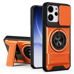 For Oppo Reno15 F 5G Magnetic Case Ring Holder Foldable Kickstand TPU PC Phone Cover with Camera Lens Slider