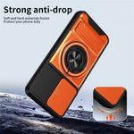 For Oppo Reno15 F 5G Magnetic Case Ring Holder Foldable Kickstand TPU PC Phone Cover with Camera Lens Slider