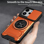 For Oppo Reno15 F 5G Magnetic Case Ring Holder Foldable Kickstand TPU PC Phone Cover with Camera Lens Slider