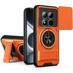 For Xiaomi Redmi Note 15 Pro 5G (Global) Magnetic Case Ring Holder Foldable Kickstand TPU PC Phone Cover with Camera Lens Slider