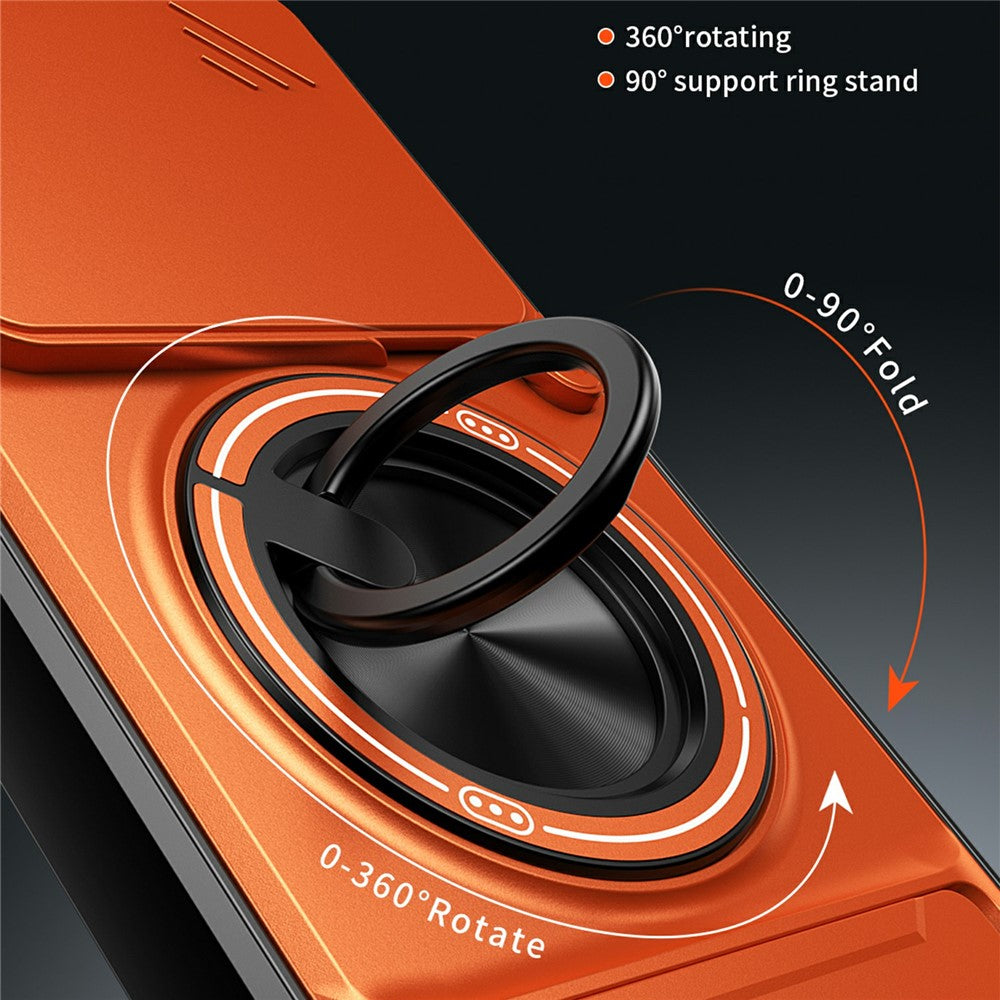 For Xiaomi Redmi Note 15 Pro 5G (Global) Magnetic Case Ring Holder Foldable Kickstand TPU PC Phone Cover with Camera Lens Slider