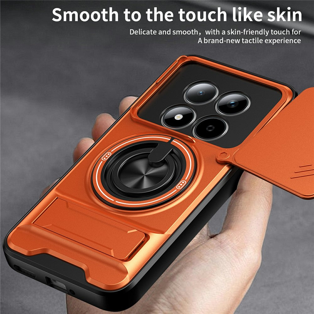 For Xiaomi Redmi Note 15 Pro 5G (Global) Magnetic Case Ring Holder Foldable Kickstand TPU PC Phone Cover with Camera Lens Slider