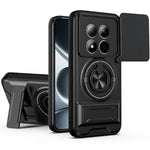 For Xiaomi Redmi Note 15 Pro 5G (Global) Magnetic Case Ring Holder Foldable Kickstand TPU PC Phone Cover with Camera Lens Slider