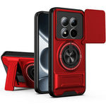 For Xiaomi Redmi Note 15 Pro 5G (Global) Magnetic Case Ring Holder Foldable Kickstand TPU PC Phone Cover with Camera Lens Slider