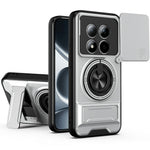 For Xiaomi Redmi Note 15 Pro 5G (Global) Magnetic Case Ring Holder Foldable Kickstand TPU PC Phone Cover with Camera Lens Slider