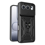 For Honor 500 5G Cover med skydelåg til kamera PC + TPU Telefoncover med støttefod