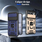 For Honor 500 5G Cover med skydelåg til kamera PC + TPU Telefoncover med støttefod