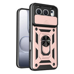 For Honor 500 5G Cover med skydelåg til kamera PC + TPU Telefoncover med støttefod