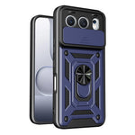 For Honor 500 5G Cover med skydelåg til kamera PC + TPU Telefoncover med støttefod