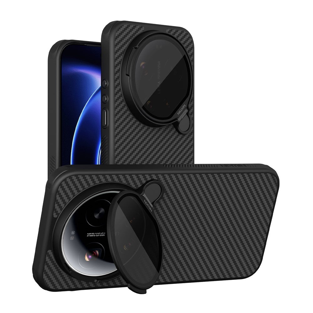 NILLKIN magnetisk cover til Xiaomi 17 Ultra 5G, TPU + aramidfiber, linsebeskyttelse og stativ