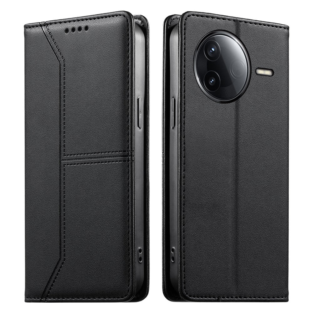 Wallet Stand Case For Xiaomi Redmi K80 5G  /  K80 Pro 5G  /  Poco F7 Pro 5G  /  F7 Ultra 5G Line Splicing TPU PU Leather Phone Cover