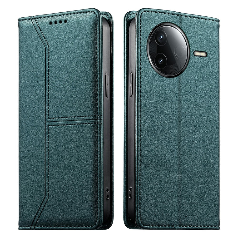 Wallet Stand Case For Xiaomi Redmi K80 5G  /  K80 Pro 5G  /  Poco F7 Pro 5G  /  F7 Ultra 5G Line Splicing TPU PU Leather Phone Cover