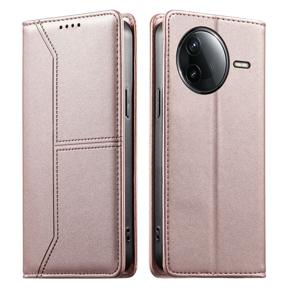 Wallet Stand Case For Xiaomi Redmi K80 5G  /  K80 Pro 5G  /  Poco F7 Pro 5G  /  F7 Ultra 5G Line Splicing TPU PU Leather Phone Cover