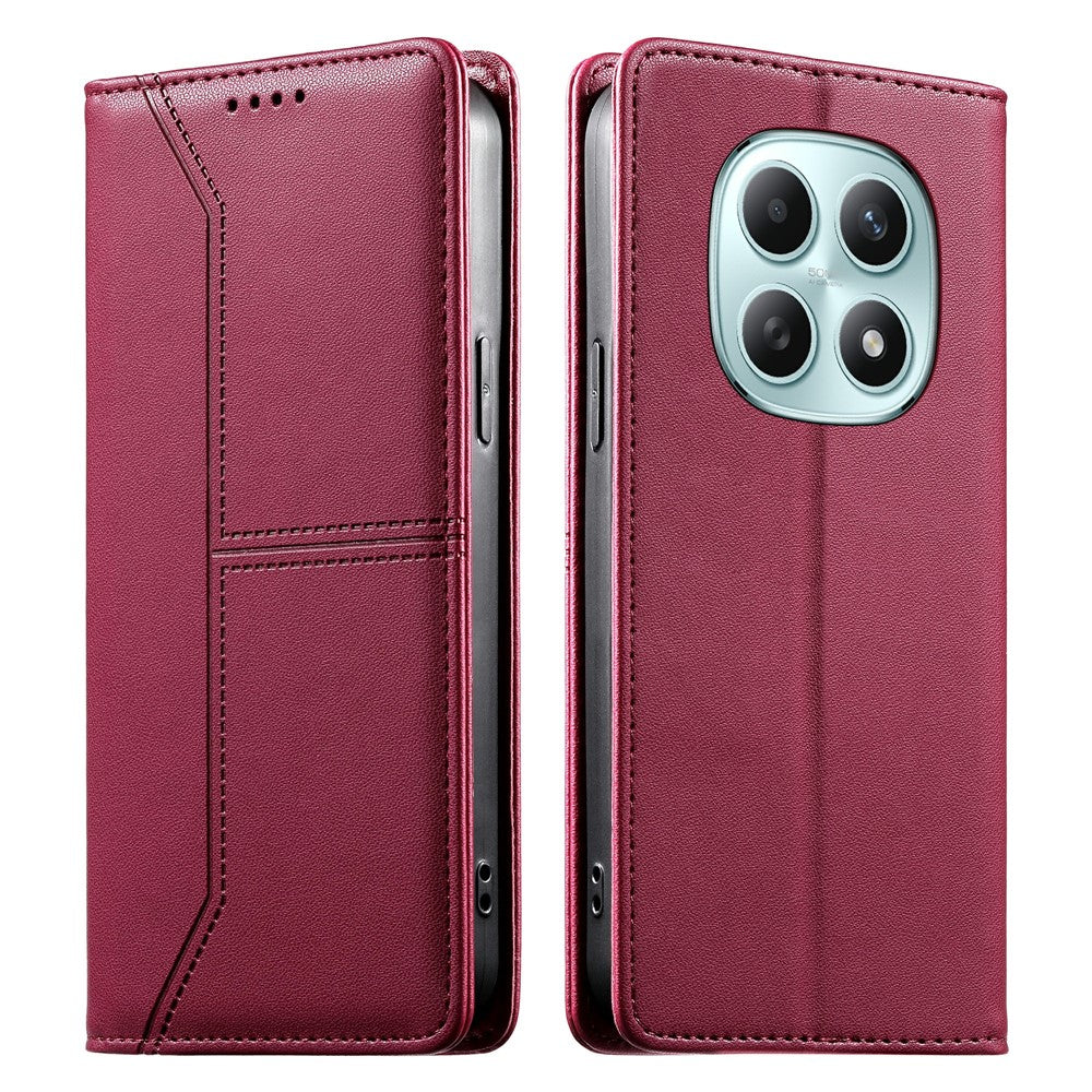 For Xiaomi Redmi Note 15 5G (Global)  /  Poco M8 5G Wallet Stand Case Line Splicing TPU PU Leather Phone Cover