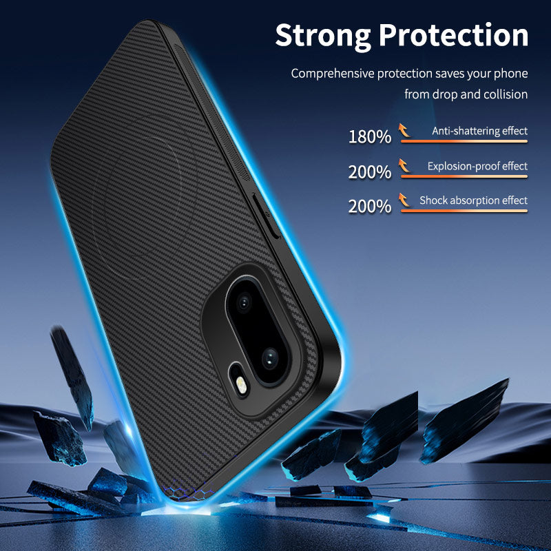 WANLONFENG For OnePlus Ace 6T 5G / OnePlus 15R 5G / OnePlus Ace 6 5G Magnetic Case  TQ Series Carbon Fiber Texture PC TPU Phone Cover