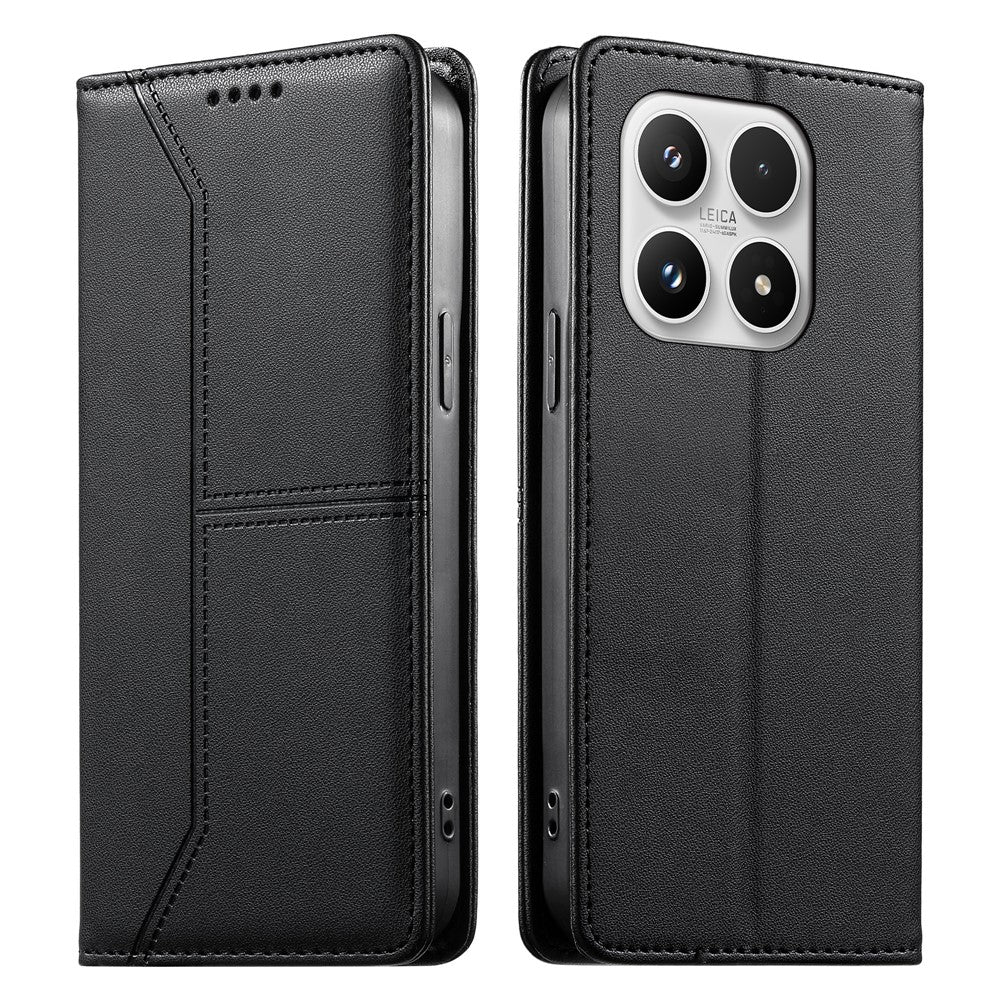 For Xiaomi 17 Wallet Stand Case Line Splicing TPU PU Leather Phone Cover