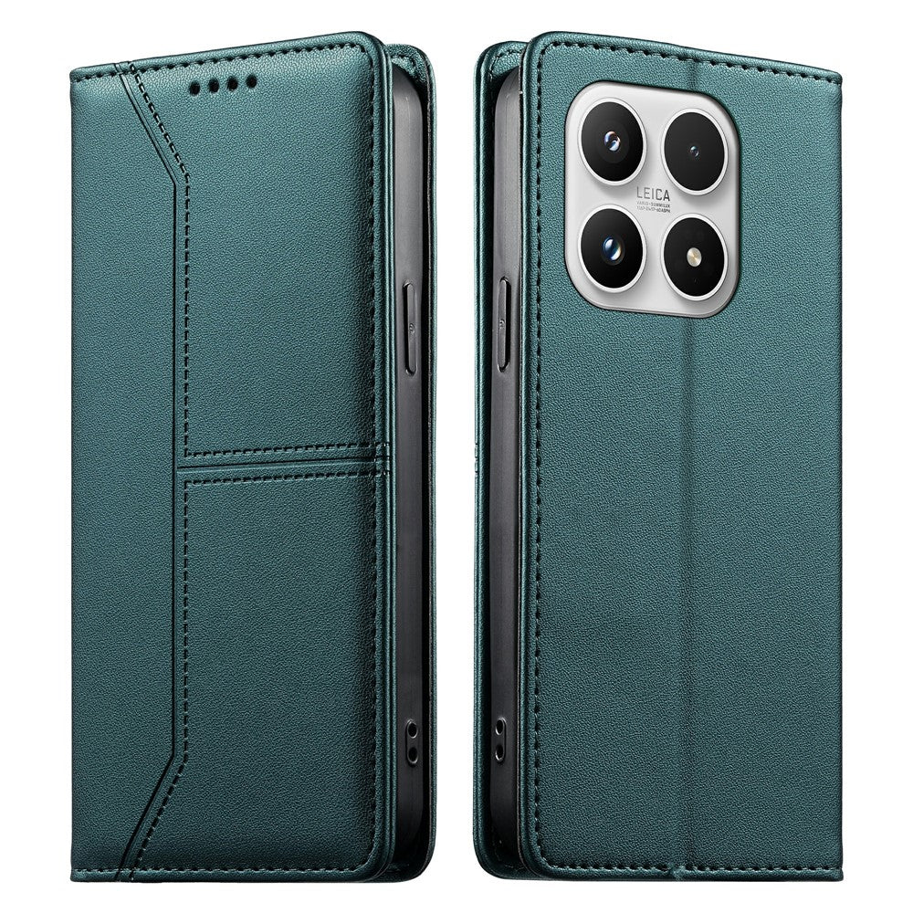 For Xiaomi 17 Wallet Stand Case Line Splicing TPU PU Leather Phone Cover