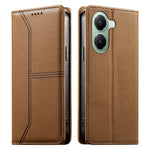 For Xiaomi Poco X7 Pro 5G  /  Redmi Turbo 4 5G Wallet Stand Case Line Splicing TPU PU Leather Phone Cover
