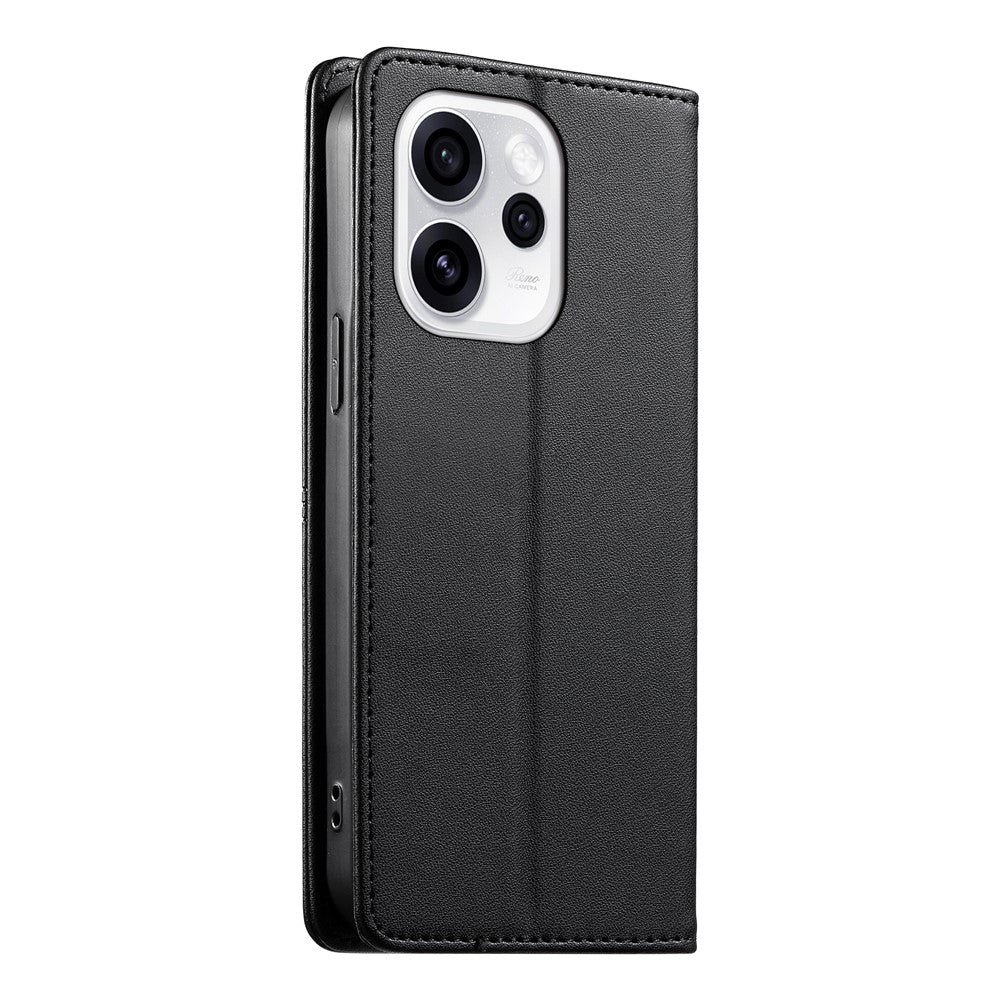 mobilskal till Oppo Reno15 Pro Max 5G (Global) / Reno15 Pro 5G (Kina) Plånboksfodral med stativ, skarvning av TPU PU-läder