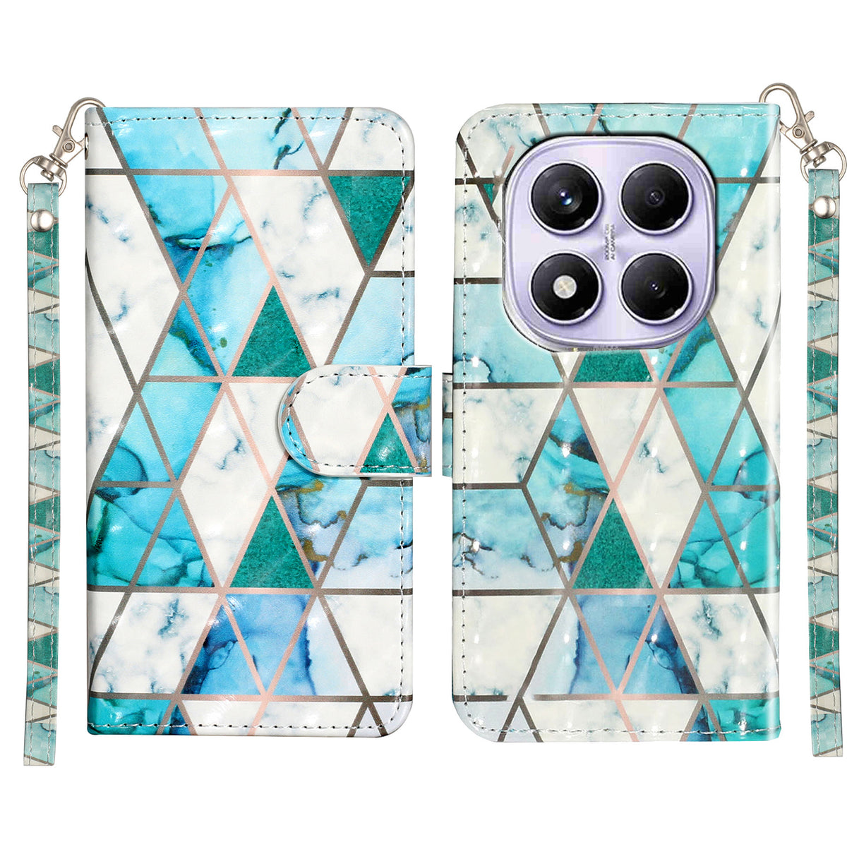 For Xiaomi Poco M8 Pro 5G / Xiaomi Redmi Note 15 Pro+ 5G (Global) Wallet Case 3D Pattern Printed Leather Phone Cover with Strap