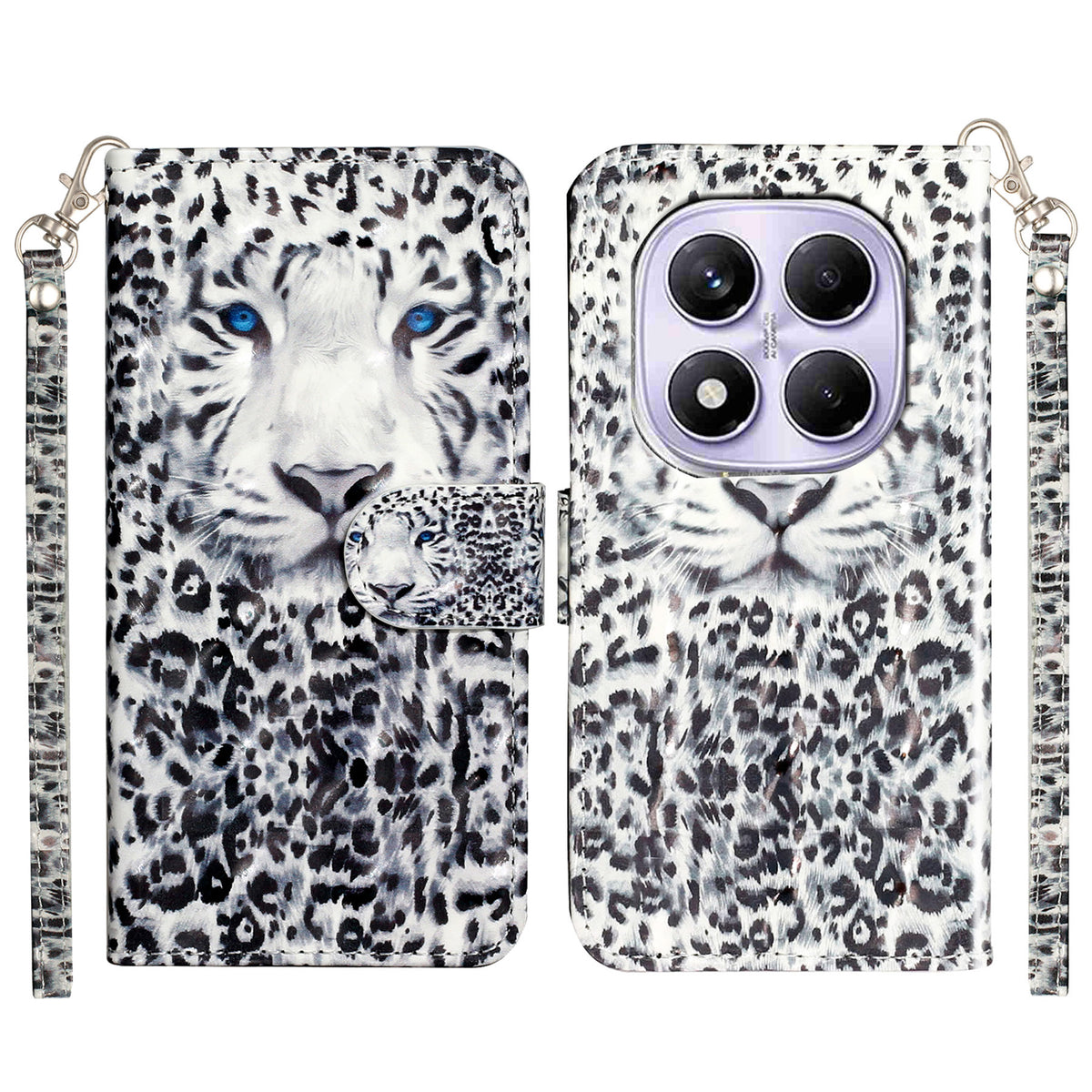 For Xiaomi Poco M8 Pro 5G / Xiaomi Redmi Note 15 Pro+ 5G (Global) Wallet Case 3D Pattern Printed Leather Phone Cover with Strap