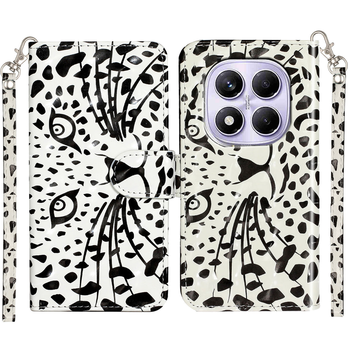 For Xiaomi Poco M8 Pro 5G / Xiaomi Redmi Note 15 Pro+ 5G (Global) Wallet Case 3D Pattern Printed Leather Phone Cover with Strap