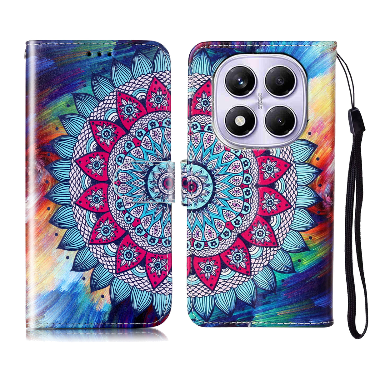 For Xiaomi Redmi Note 15 4G (Global) / Xiaomi Poco M8 5G / Xiaomi Redmi Note 15 5G (Global) Case Pattern Leather Wallet Phone Cover with Strap