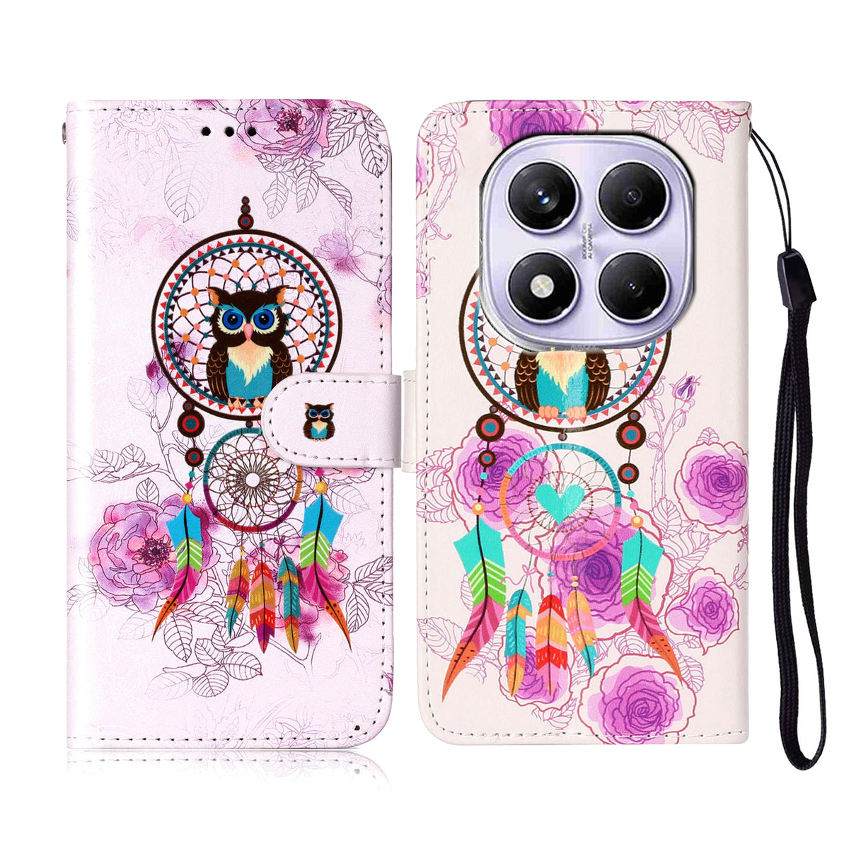 For Xiaomi Redmi Note 15 4G (Global) / Xiaomi Poco M8 5G / Xiaomi Redmi Note 15 5G (Global) Case Pattern Leather Wallet Phone Cover with Strap