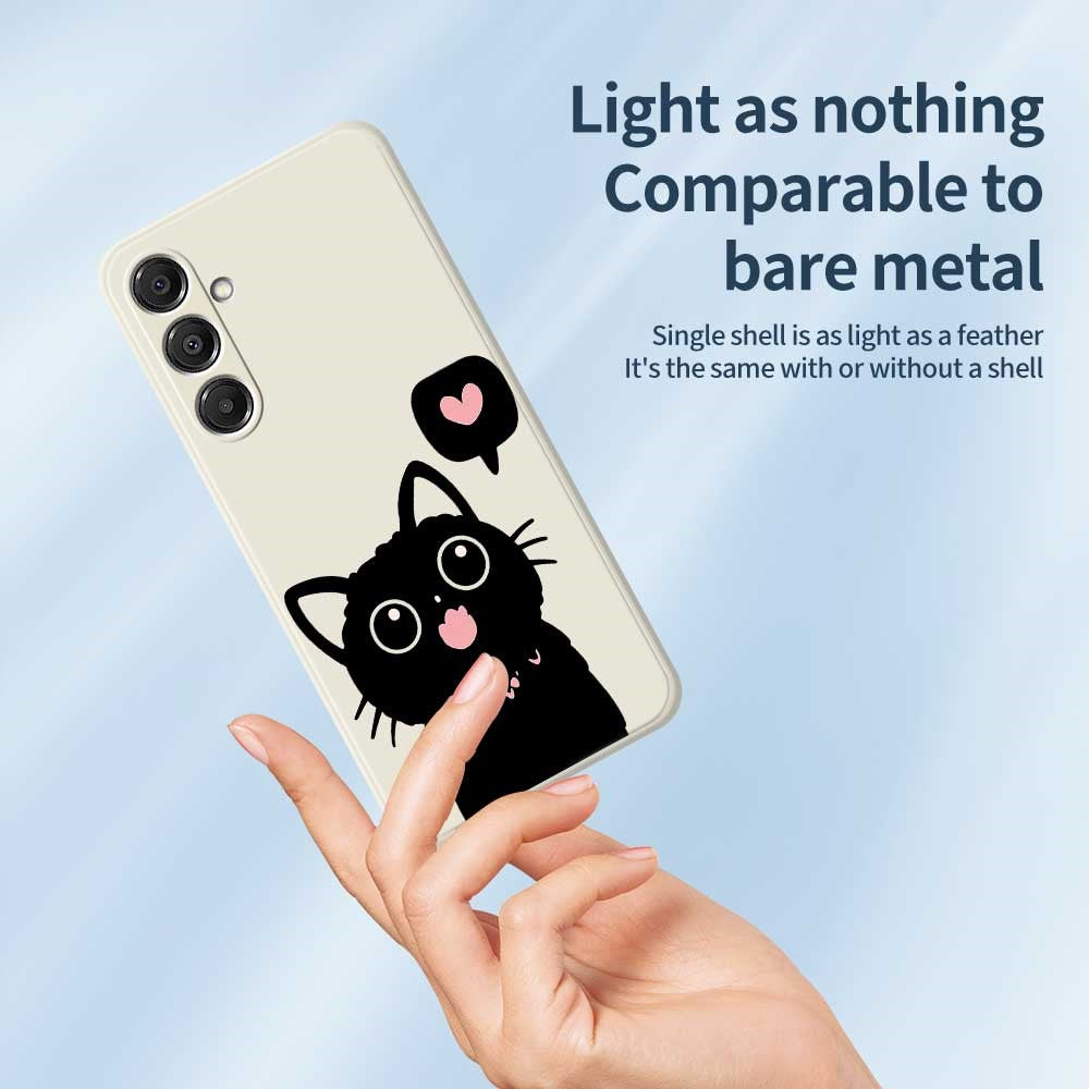 Skal till Samsung Galaxy S26+ med kärlek, svart kattmönster, rak kant, TPU-baksida