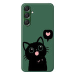 Skal till Samsung Galaxy S26+ med kärlek, svart kattmönster, rak kant, TPU-baksida