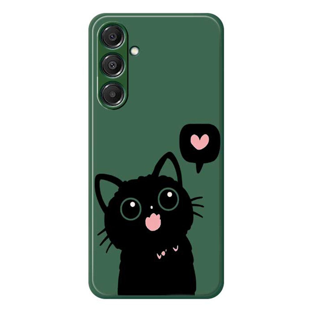 Skal till Samsung Galaxy S26+ med kärlek, svart kattmönster, rak kant, TPU-baksida