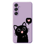 Skal till Samsung Galaxy S26+ med kärlek, svart kattmönster, rak kant, TPU-baksida