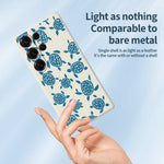 Skal till Samsung Galaxy S26 Ultra med rak kant och blått sköldpaddsmönster.