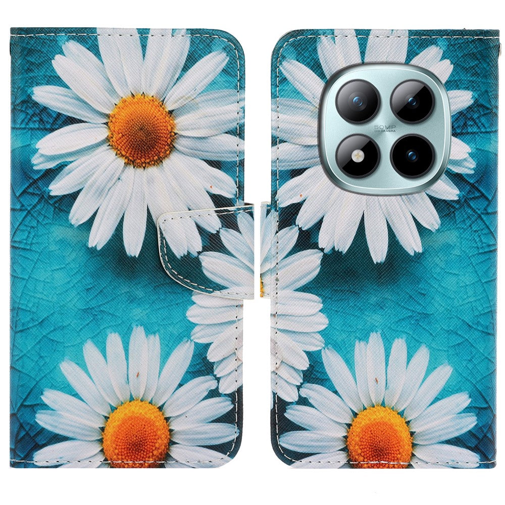 For Xiaomi Redmi Note 15 Pro 4G (Global) Case Pattern Printing Protective Leather Folio Phone Cover with Wrist Strap