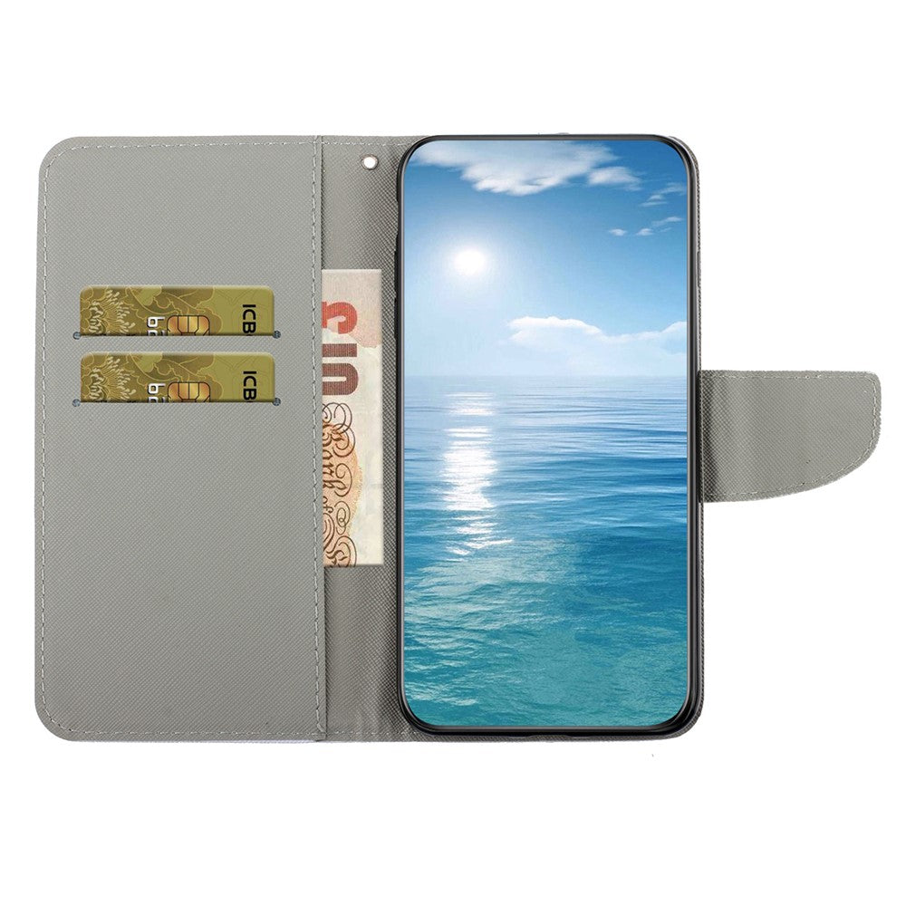For Xiaomi Redmi Note 15 Pro 4G (Global) Case Pattern Printing Protective Leather Folio Phone Cover with Wrist Strap