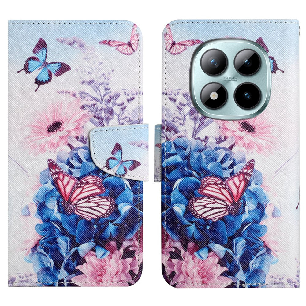 For Xiaomi Redmi Note 15 Pro 4G (Global) Case Pattern Printing Protective Leather Folio Phone Cover with Wrist Strap
