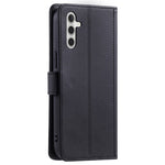 Samsung Galaxy S26+ Plånboksfodral Rhombus Grid PU-lädermobilskal med axelrem / handledsrem