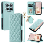 PU Leather Case for Xiaomi Redmi Note 15 5G (Global) / 15 4G (Global) / Poco M8 5G Wallet Rhombus Grid Phone Cover with Shoulder Strap  /  Wrist Strap